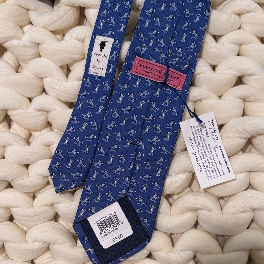 Vineyard Vines Navy Blue Patterned Tie - Picture 4 of 4